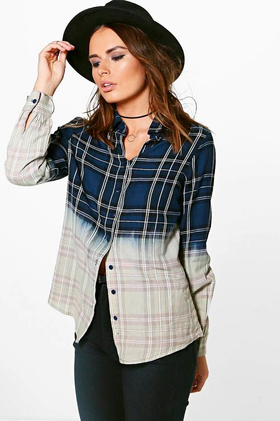 Rose Tie Dye Checked Shirt